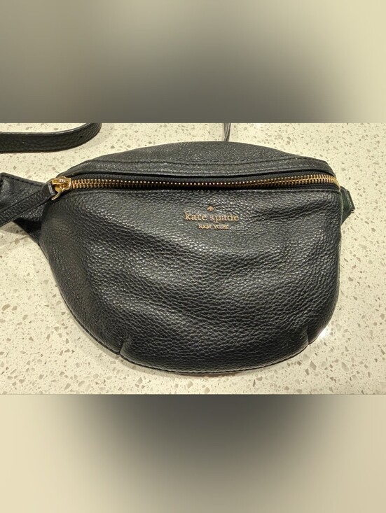 kate spade Handbags - kate spade Black Pebbled Leather Crossbody Belt Bag with Gold Hardware